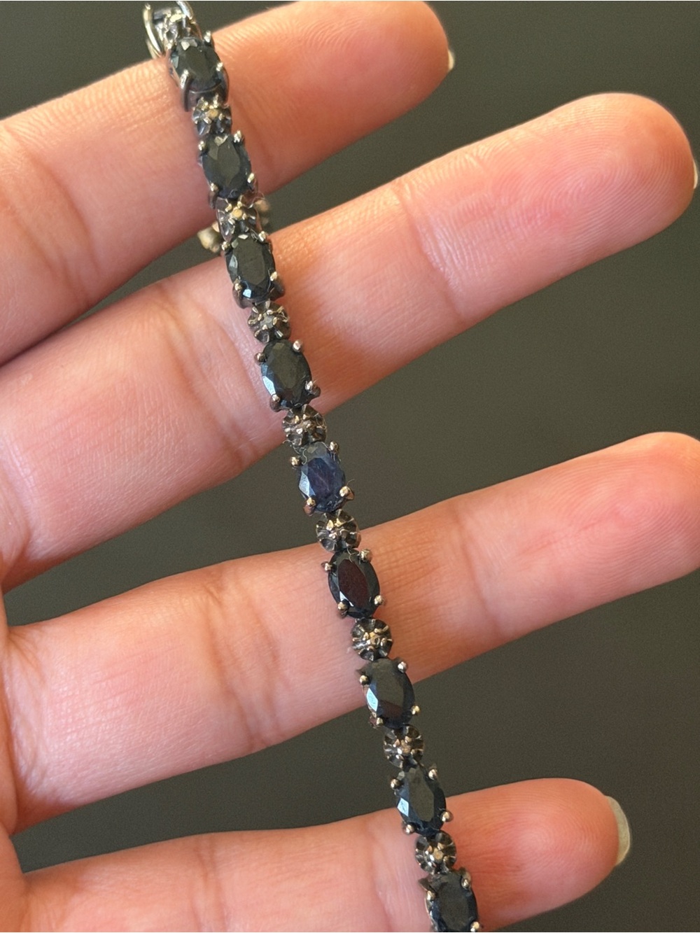 Designer DBJ Dee Berkley Genuine Sapphire Tennis Sterling Bracelet | 7.5